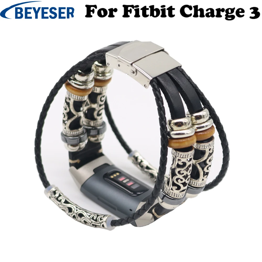 Кожаный сменный ремешок для часов Fitbit Charge 3 Charge3 умный Браслет наручных