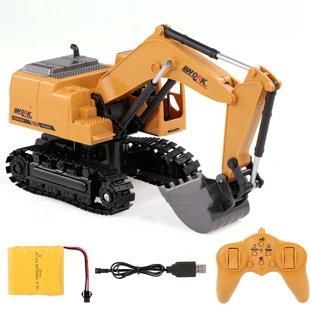 1/24 RC экскаватор литой Сплав Металлический строительный трактор 2 4 ГГц 8CH