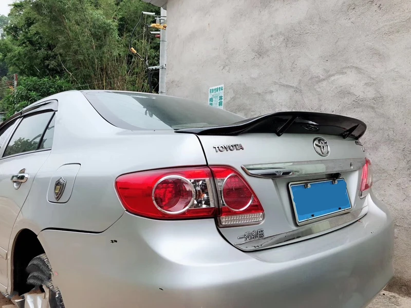 Использовать для Toyota corolla спойлер 2006 07 08 09 10 11 12 13 лет Глянцевая углеродное волокно/FRP заднее крыло R стиль спортивные аксессуары