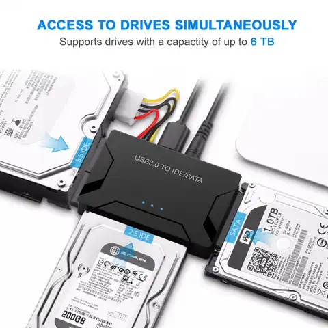 Переходник SATA/USB IDE, USB 3,0, 2,0, Sata 3, кабель для жестких дисков 2,5, 3,5, HDD, SSD, конвертер, адаптер IDE SATA, Прямая поставка
