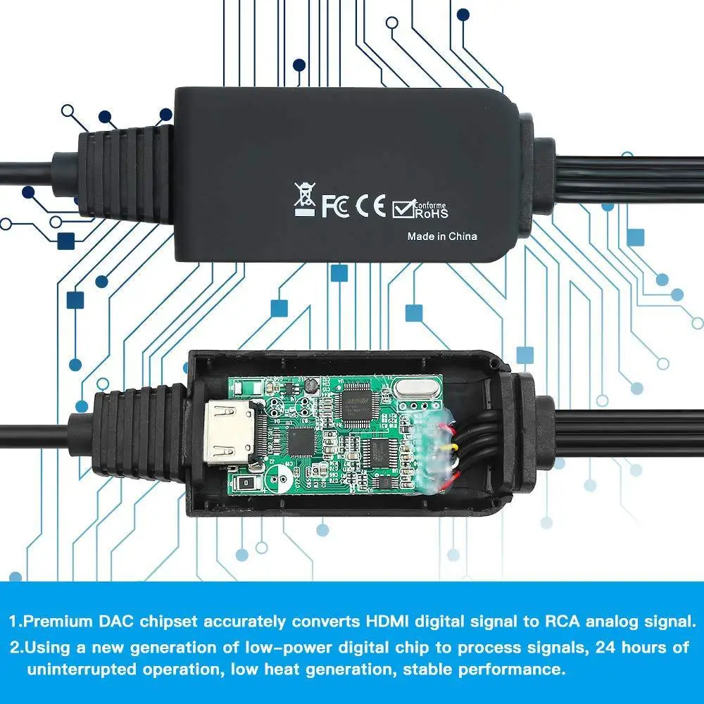 Кабель HDMI-AV Digitblue HDMI-конвертер AV-кабель адаптер HDMI в 3RCA CVBS композитный