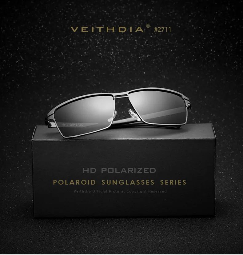 Бренд Veithdia, HD линзы, мужские, брендовые, для вождения, поляризационные солнцезащитные очки, солнцезащитные очки, сплав, oculos de sol, очки, аксессуары 2711