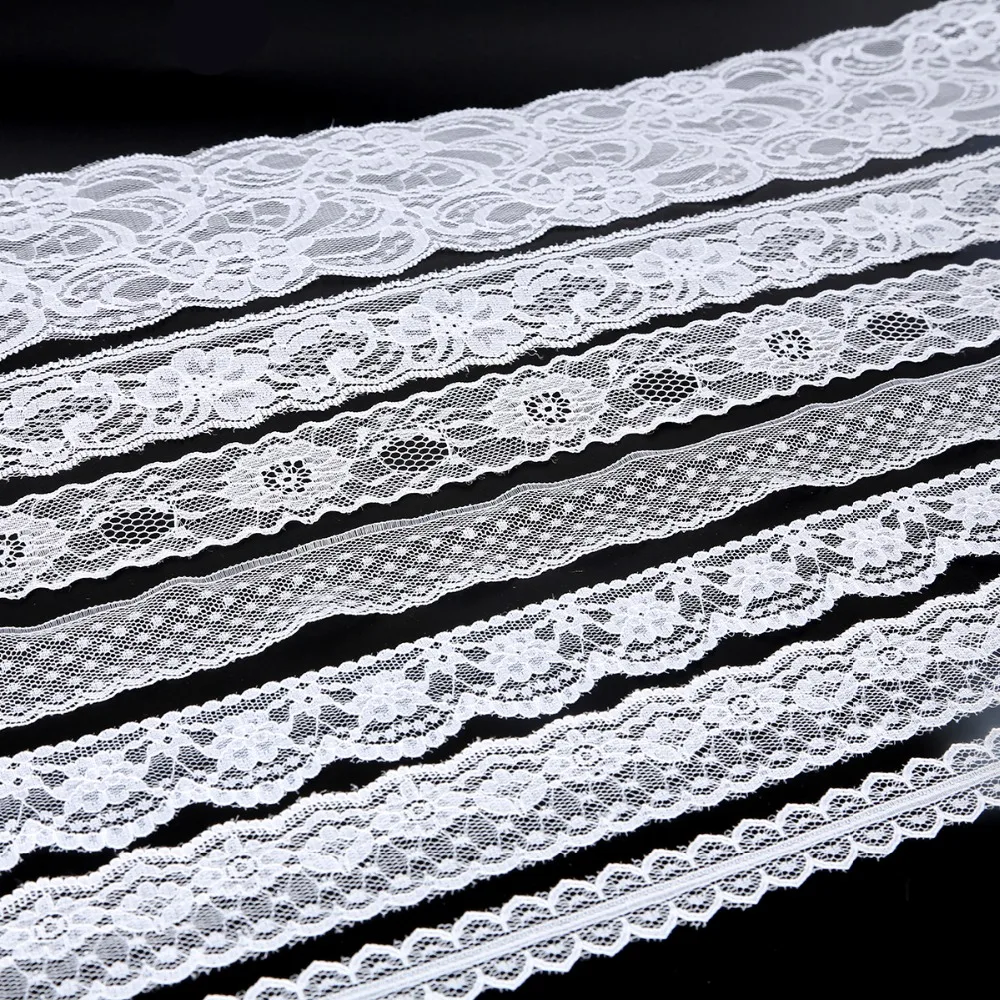 Белая шифоновая кружевная лента 10 ярдов ширина смешанного стиля кружево для