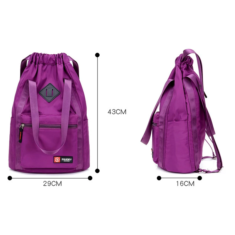 Нейлоновый женский рюкзак на шнурке нейлоновые ранцы для девочек подростков