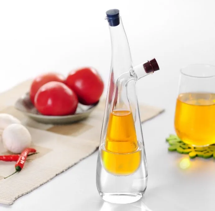 Двухслойная стеклянная масленка, бутылка для масла и уксуса, двойной соевый соус, горшок, кухонные принадлежности, бутылка для приправ соуса