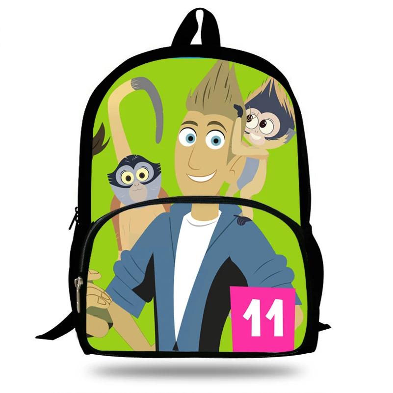 Лидер продаж Wild Kratts популярные милые 16 дюймов ранцы аниме 3D принт Рюкзаки Мультфильм дорожная сумка для обувь девочек и мальчико