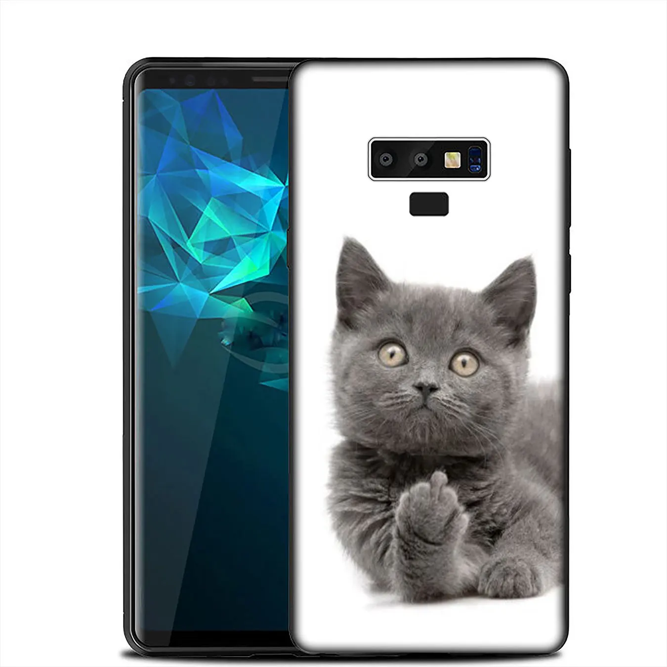 IYICAO British Shorthair cat Top Design Soft Case for Samsung Galaxy A6 A9 A8 A7 2018 A3 A5 2016 2017 Note 9 8 10 Plus Lite |