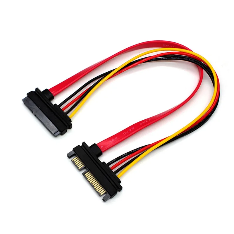 22Pin SATA Кабель Штекерный к женскому 7 + 15 Pin Serial ATA Data Power Combo Удлинительный кабель