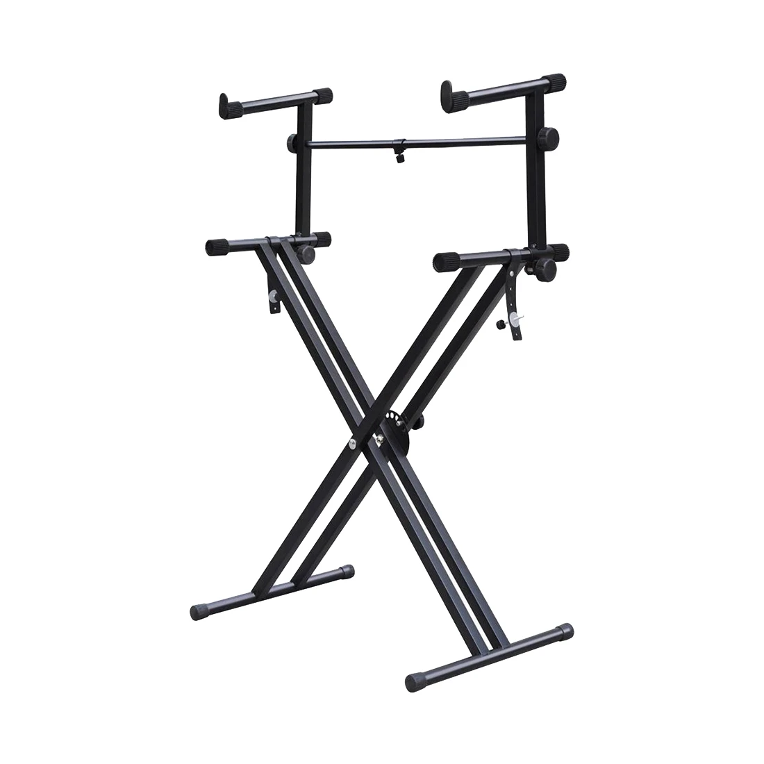 SEWS-Quality Heavy-Duty X Style Dual Keyboard Stand Electronic Piano Double 2-tier Adjustable |