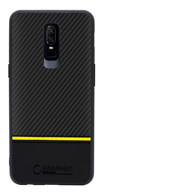 Чехол для Oneplus 6 из углеродного волокна+ ударопрочный чехол из искусственной кожи для Oneplus 6T Funda для OnePlus 6 Чехол 1+ 6 задняя крышка - Цвет: yellow