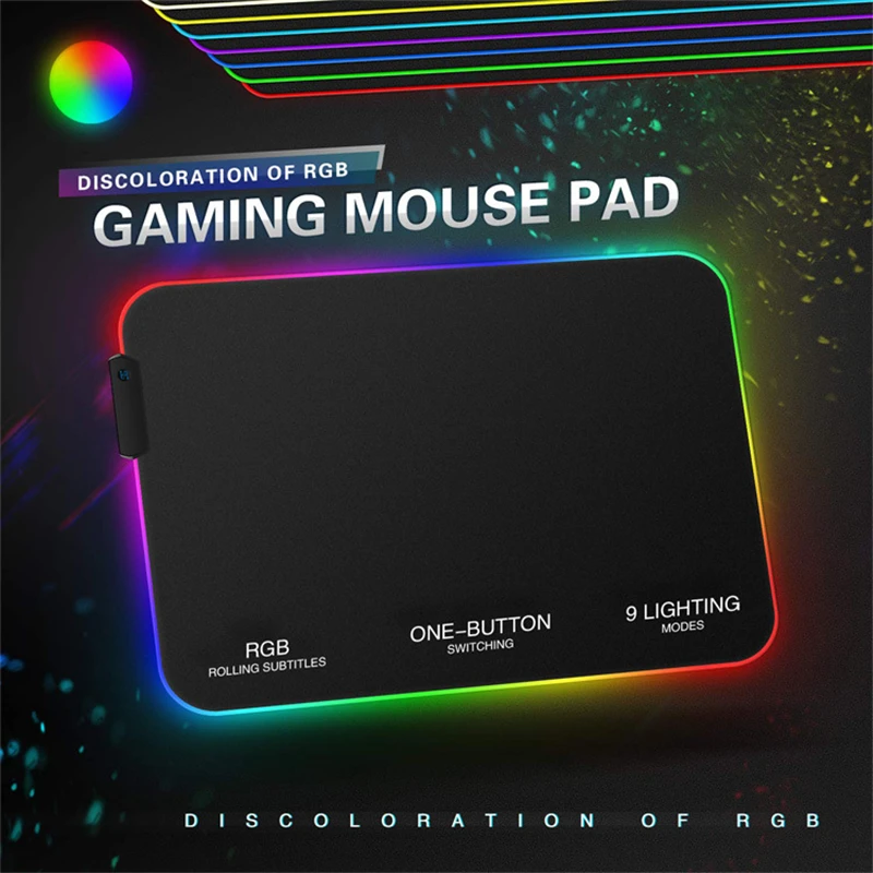 Игровой коврик для мыши RGB с подсветкой иллюзия светящаяся симфония Коврик Для