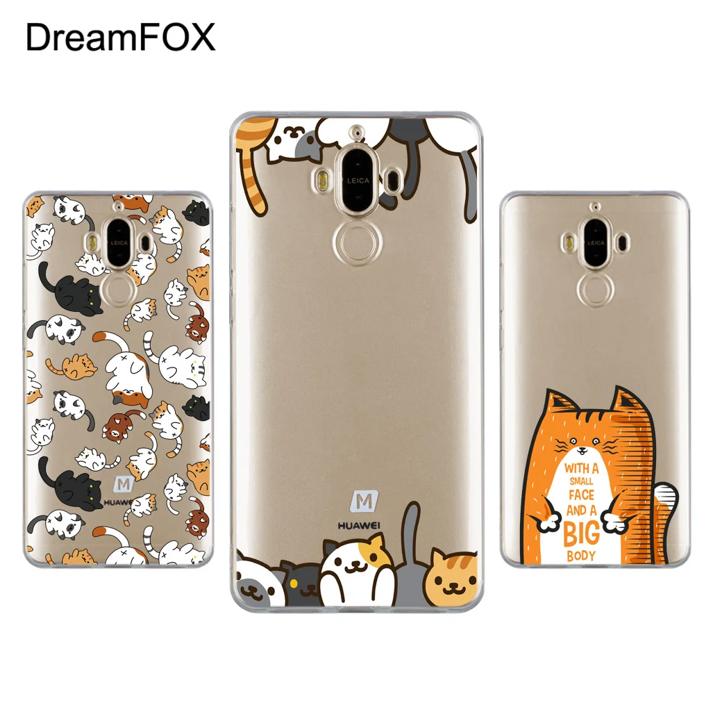 DREAMFOX L513 Cute Cat Soft TPU Silicone Case Cover For Huawei Mate Nova 2 9 10 20 30 Lite Pro Plus |