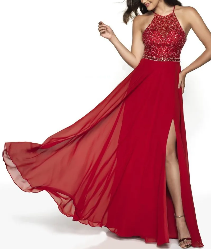 А-силуэта из шифона ярко-синее Выпускные платья с бисером на лифе Vestido de gala