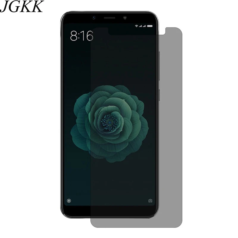 JGKK 2.5D Закаленное стекло для защиты экрана Xiaomi Mi 6X 5X анти шпионская Черная