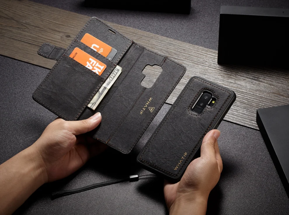 WHATIF DIY для рисования Рисование крафт Бумага кожаный чехол для samsung Galaxy S9/Plus чехол-портмоне с откидной крышкой съемной магнитной задней крышкой