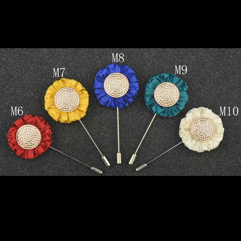 PINKSEE ручная работа цветок Мужская одежда рубашка ткань корсаж брошь Подсолнух