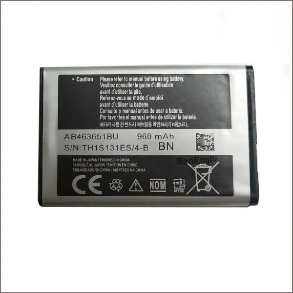 Аккумулятор AB463651BU для Samsung W559 S5620I S5630C S5560C C3370 C3200 C3518 J808 F339 S5296 C3322 L708E S5610 960 мАч 10