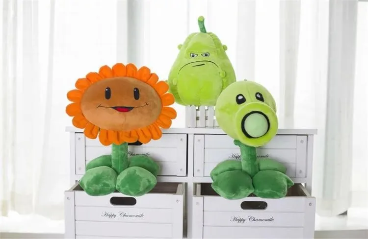 30 см Растения против Зомби Плюшевые украшения игрушки chomper Новые Растения против зомби 2 фигурка горох Подсолнух Дыня плюшевая игрушка