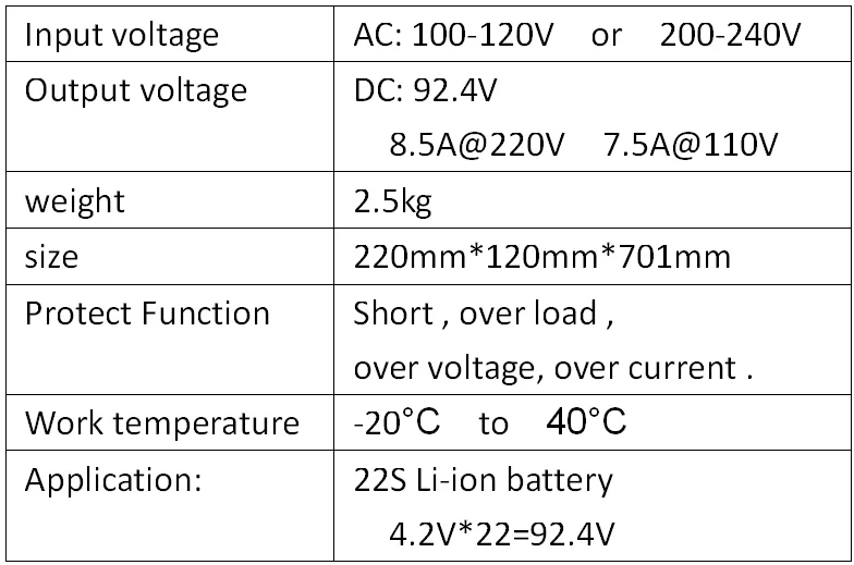 92 4 V 8.5A зарядное устройство для 22S lipo/литий-полимерный/литий-ионный аккумулятор