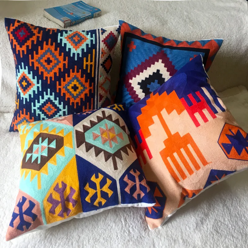 Наволочка с вышивкой домашний декор наволочки для дивана бохо декоративные