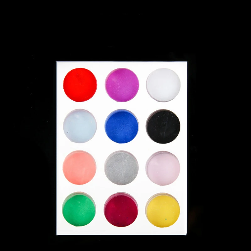 12 штук в упаковке Цвета акрил Косметическая пудра для Гвозди украшения