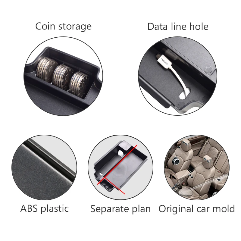 Auto Car Central Armrest Storage Box For BMW G30 G31 G38 5 series 2017 2018 Anti Slip Mat Organizers Groove Bag PVC Accessories |