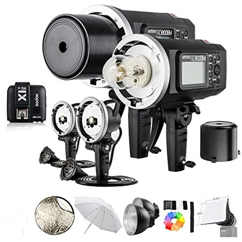

2 шт. Godox AD600BM 600Ws GN87 HSS наружная вспышка монолайт + X1T беспроводной передатчик вспышки для NIKON/ SONY/CANON/Olympus/Fuji