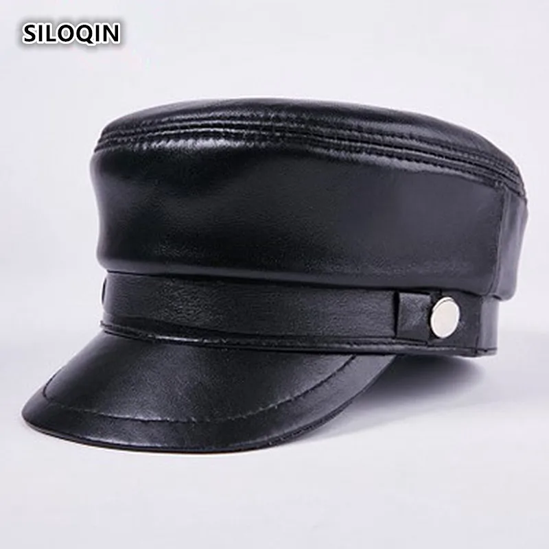 Качественная шапка SILOQIN из натуральной кожи унисекс первого слоя овечьей военная