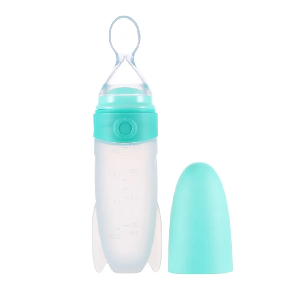 Green Mambobaby детская бутылочка для кормления, силиконовая детская ложка, BPA Free, здоровая питательная ложка для новорожденных - Color: Green