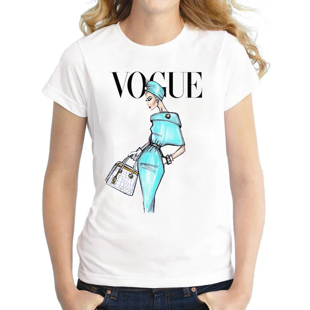 Плюс размеры S-XXXL Harajuku летняя футболка новинки для женщин модные VOGUE печатных