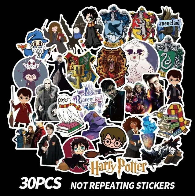 30pcs stickers Harri магические трюки баннер украшения Гарри Гриффиндор Слизерин Рейвенкло Плавающие Летающие вечерние флаг игрушка для детской вечеринки - Цвет: 30pcs stickers