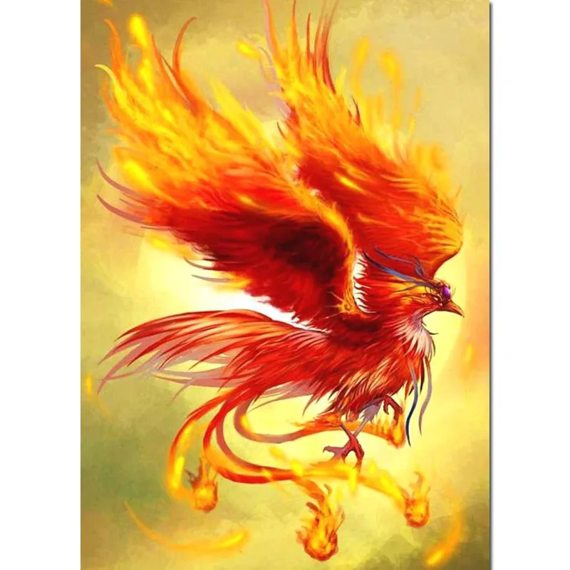 Diamond Painting Phoenix Fire Full Square 5d Diy Diamant Deer Animal Dimond Embroidery Cartoon Girl Home Decor Gift X41 | Дом и сад