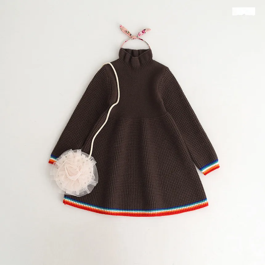 baby girl sweater dress long sleeve solid korean kids clothes for girls pullover fall children clothing autumn spring Y | Детская одежда