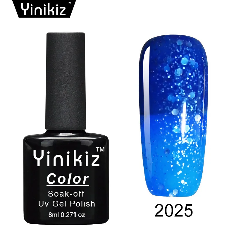 2025 Yinikiz термо-лак для ногтей, меняющий цвет, гель, не впитывается, дизайн ногтей, маникюр, Волшебная сменная основа - Цвет: 2025