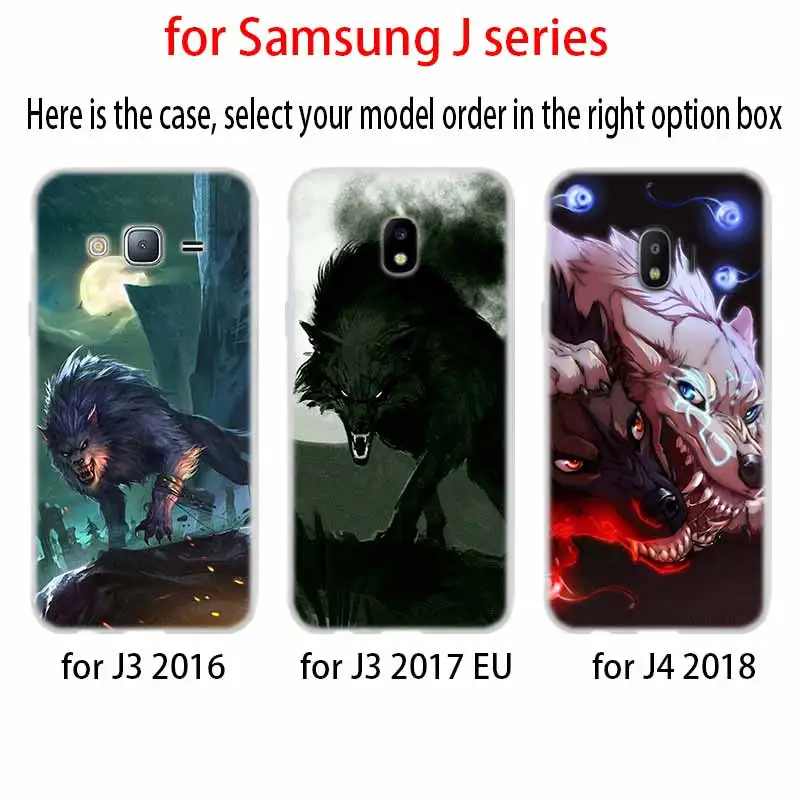 Phone case Soft Cover Coque For Samsung Galaxy J6 J8 J3 J5 J7 J4 Plus 2018 2016 2017 EU Prime Pro Ace j610 angry snow wolf | Мобильные