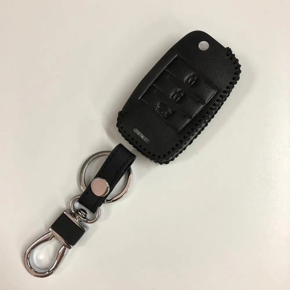 D Black thread Кожаный чехол для ключей автомобиля для Kia Picanto Sportage R Rio K2 K3 K5 K4 Cerato Soul Forte SORENTO Carens Ceed Mohave OPTIMA CADENZA KX3 - Название цвета: D Black thread