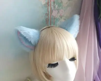 22 1 pcs multicolor Lovely Bell Hairwear Women Fashion Party Charming Lovely Fox Cat Ear Fur Hair Clip Hairband - Цвет: 22