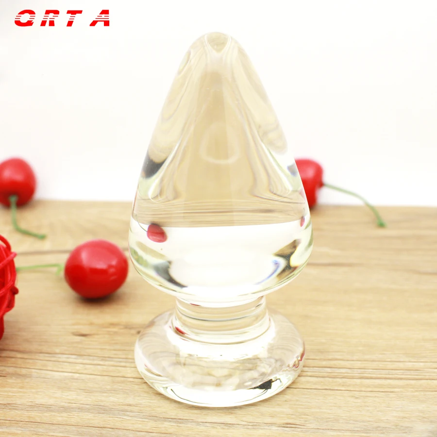 QRTA 120*60mm Super Big Size Glass Anal Plug Smooth Cone Crystal Large Butt Men &amp Women Sex Toys Adult Products |