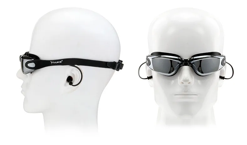 Yuke, очки для плавания, спортивные, противотуманные, УФ-очки, очки для взрослых, для мужчин и женщин, очки для плавания с крышкой, заглушки для ушей, зажим для носа, набор