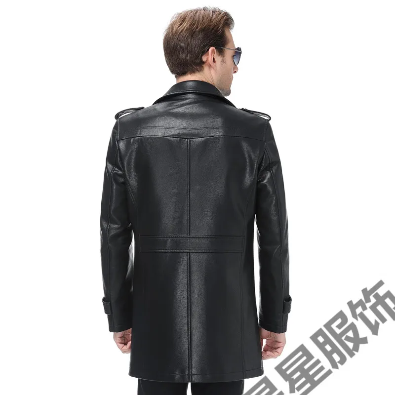Мужское кожаное пальто из натуральной кожи 8XL 6XL весеннее овечьей шкуры с