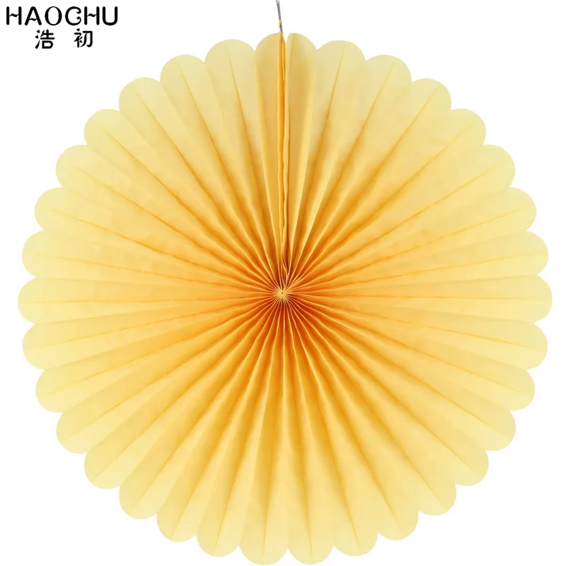 Черный HAOCHU 5 шт./лот 20 Вт, 30 Вт, 40 см цветной бумажный цветок вентиляторы красочные бумажные вееры для украшений на вечеринку детская одежда для дня рождения - Цвет: Черный
