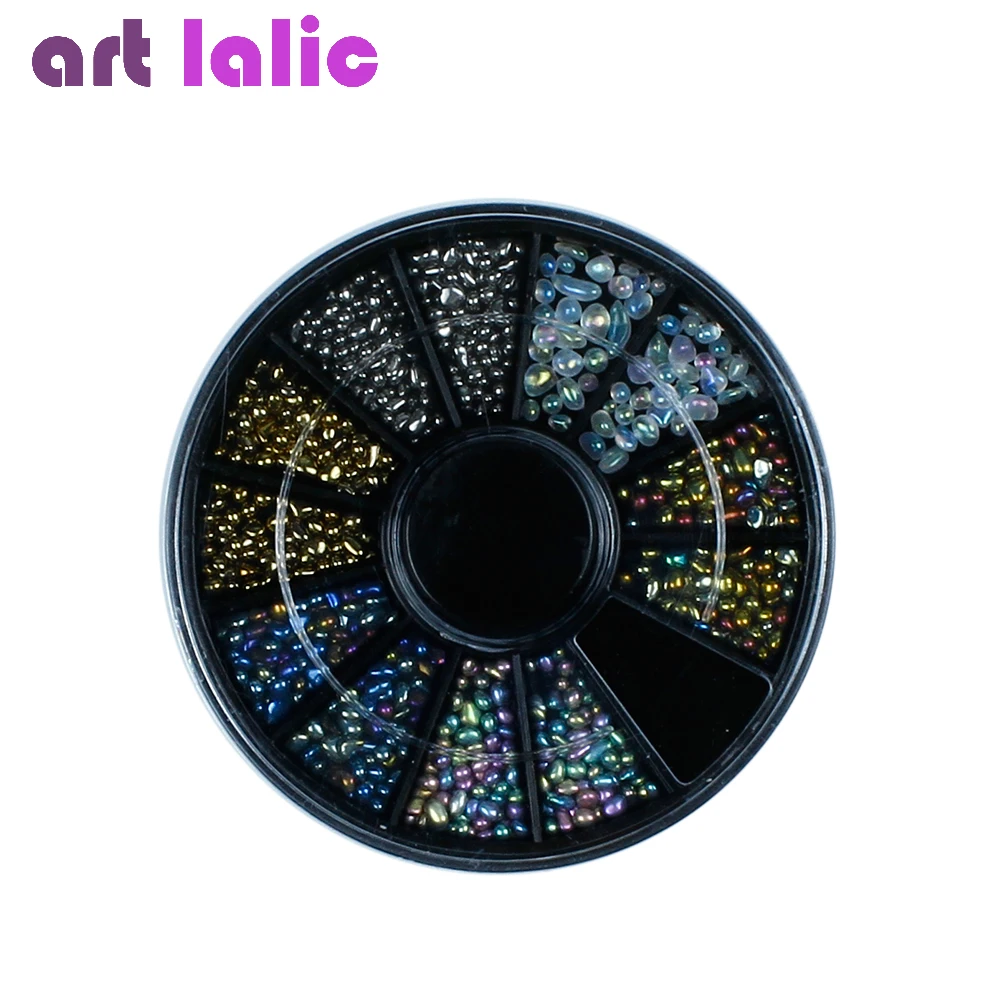 Artlalic разноцветные бусины-хамелеоны для ногтей, стразы, небольшие неровные 3D украшения для ногтей в колесиках, маникюр, сделай сам, кончики для ногтей