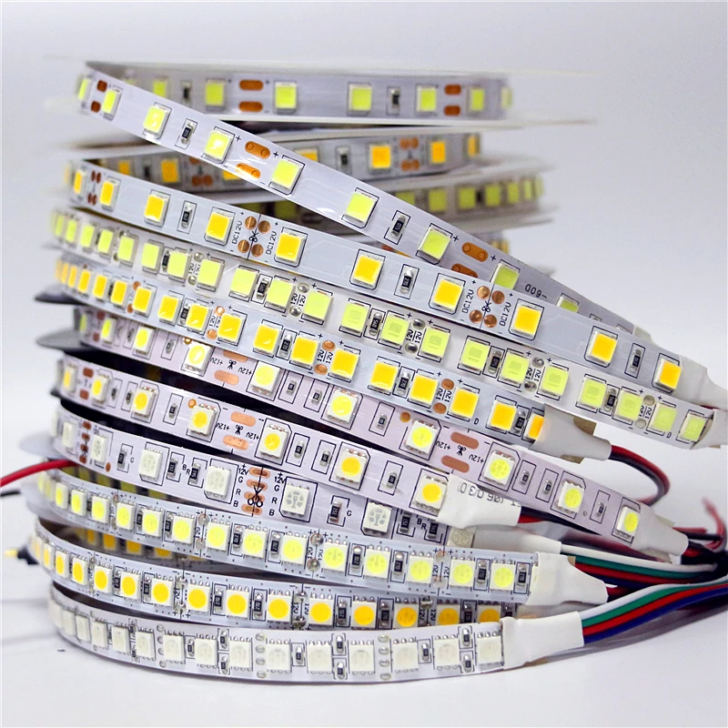 Гибкая СВЕТОДИОДНАЯ лента SMD 5050 5054 RGB 12 В 5 м 300 600 светодиодов для украшения дома