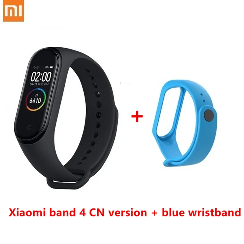 4 n blue strap Xiaomi Mi band 4 smart AI фитнес-трекер для измерения сердечного ритма 50 м водонепроницаемый сенсорный цветной экран Bluetooth 5,0 браслет - Цвет: 4 n blue strap