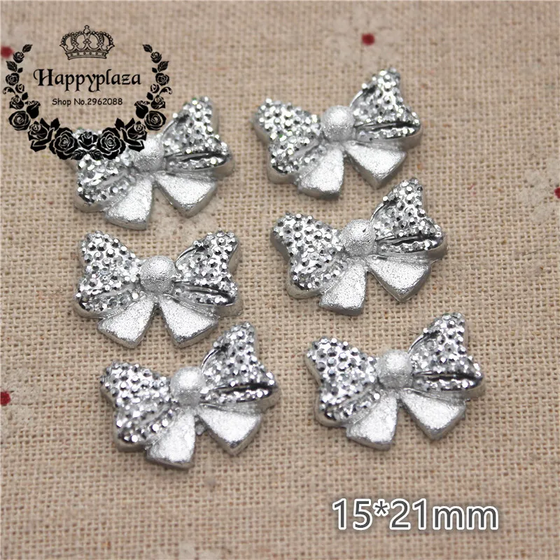 30 шт 15*21 мм Смола Золотой/Серебряный Gypsophila горный хрусталь бабочка Flatback Кабошон DIY
