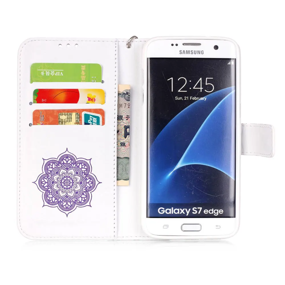 Чехол-книжка из искусственной кожи с подставкой для Samsung S5 S6EDGE S7 S8PLUS S9 A3 A5 J3 J5 J7 J310
