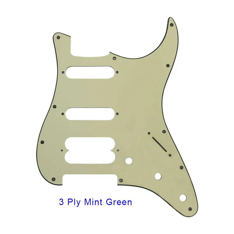 3 ply Mint green Pleroo гитарные аксессуары накладки с 11 винтами для Fender Stratocaster плеер хамбакер стандарт ST HSS гитарная пластина для царапин - Цвет: 3 ply Mint green