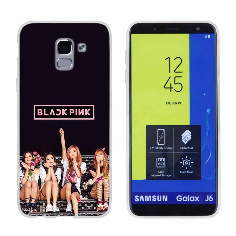 Blackpink черный, розовый для чехол для телефона samsung Galaxy j6 J8 J7 J5 J3 J4 Plus J610 Prime Мягкий силиконовый чехол - Цвет: Pattern05