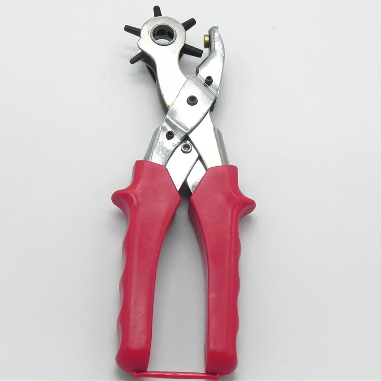 Дырокол ручной работы из стали и пвх красный дырокол для ремня карбоновый