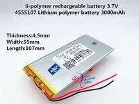 size 4555107 3 7v 3000mah lithium polymer battery with protection board for pda tablet pc digital products